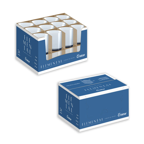 Caja por 24 unidades del vaso rio elemental
