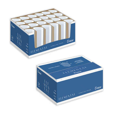 Caja de 24 unidades de vasos para bebidas colección elemental