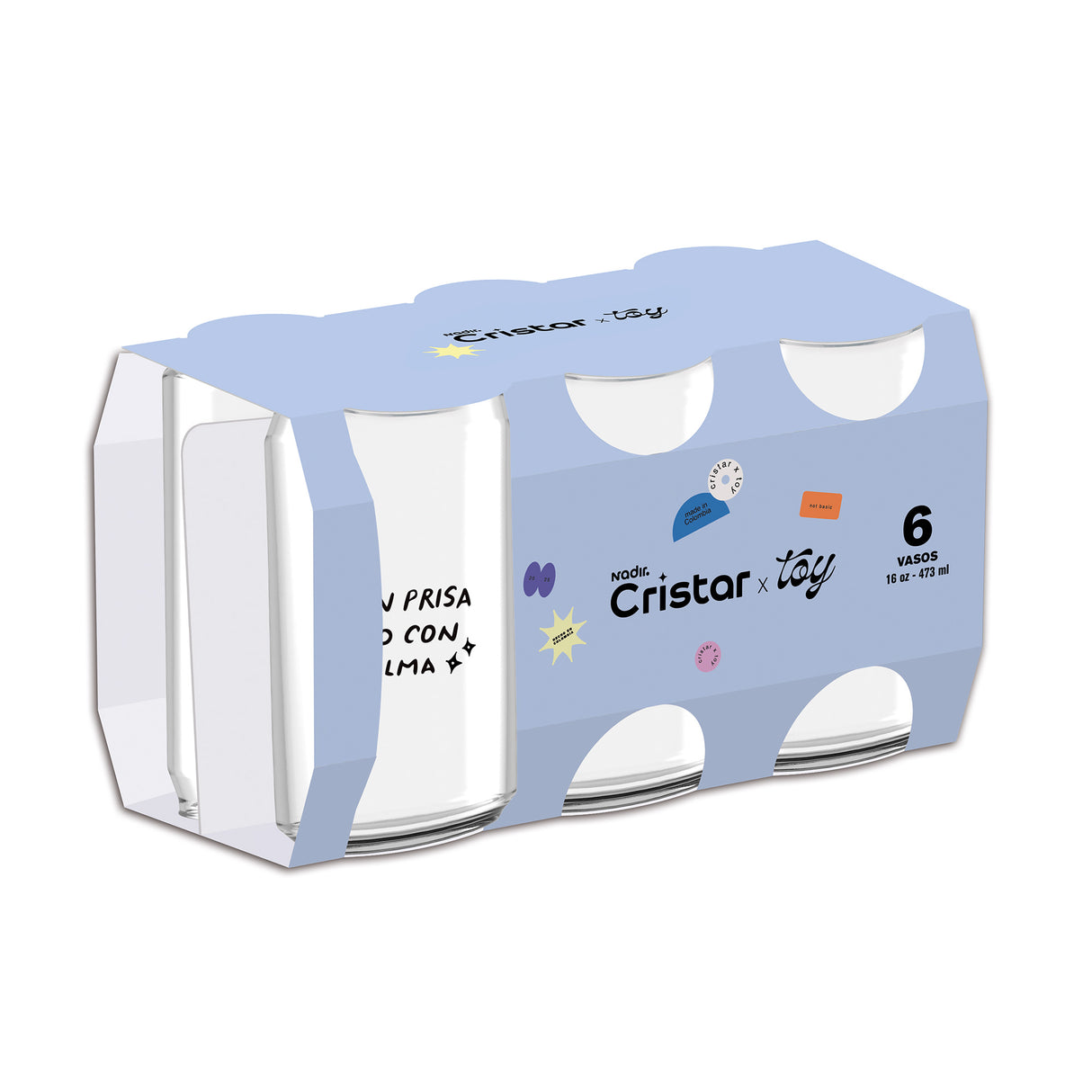 Set Vaso Lata Frase TOY x 6 Unidades