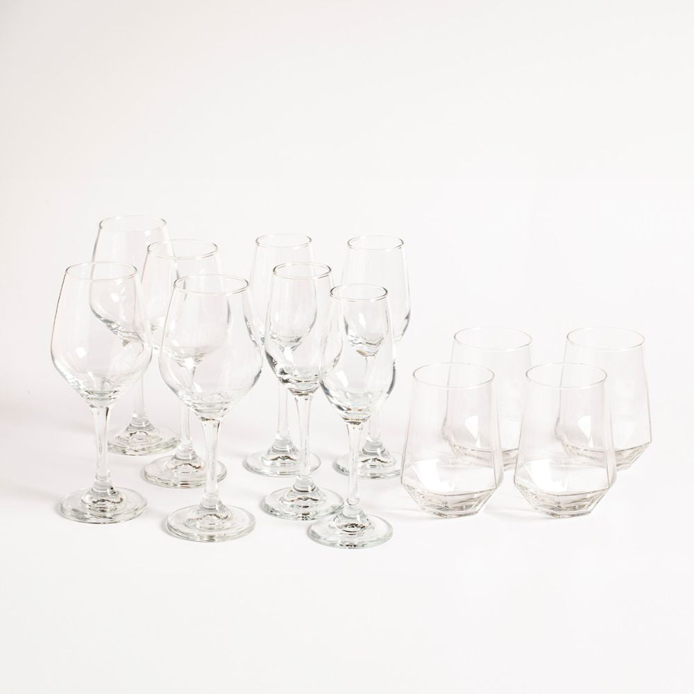 Copas y vasos del set brunello colección Tu mesa, 12 piezas vacías
