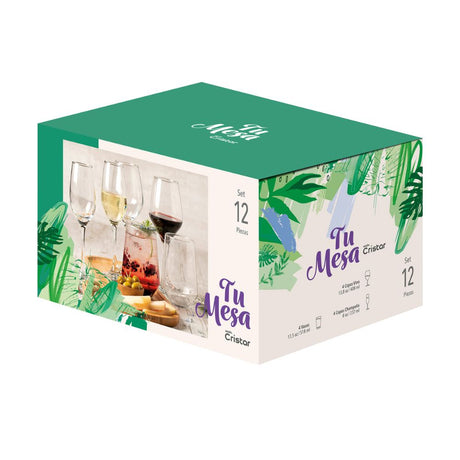 Caja del set brunello colección Tu mesa 12 unidades: copas y vasos