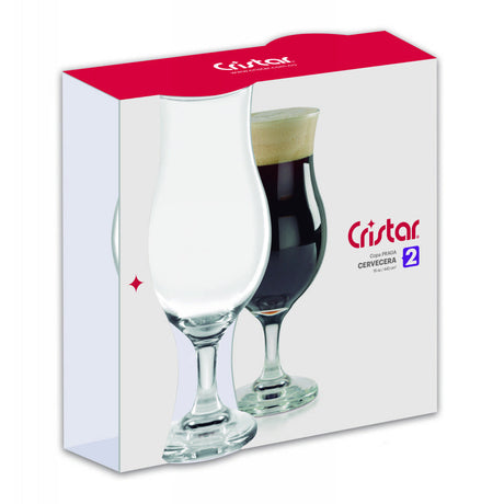 Empaque set praga con dos unidades, copas de vidrio cerveceras