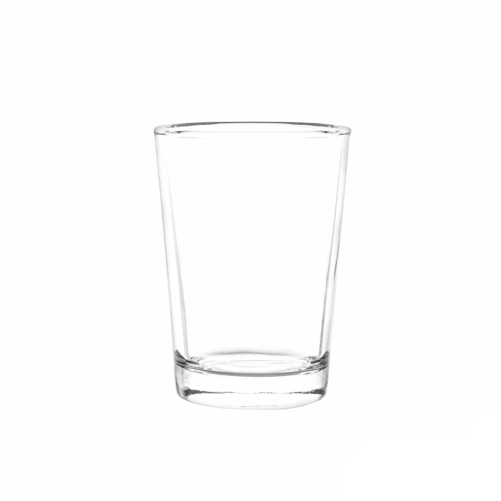 Un vaso de vidrio herradura vacio