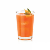 Un vaso de vidrio para jugos, modelo herradura