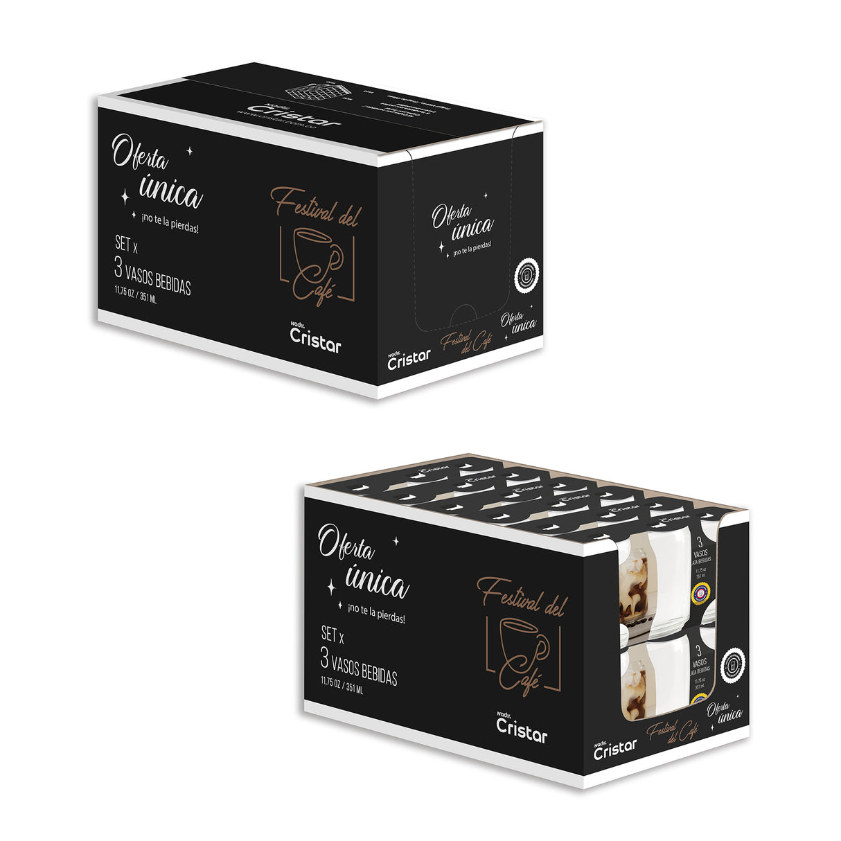 Masivo vaso lata caja por 36 unidades