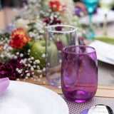 Dos vasos para agua de la colección Euphoria color morado