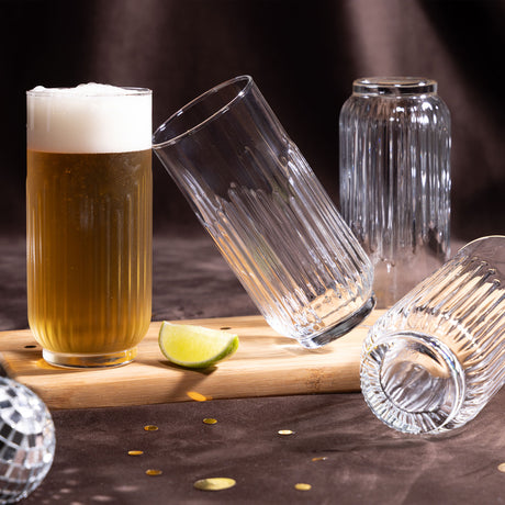 Cuatro vasos barcelona para bebidas. Disponible en aniversario Cristar 2026, caja por 24 unidades