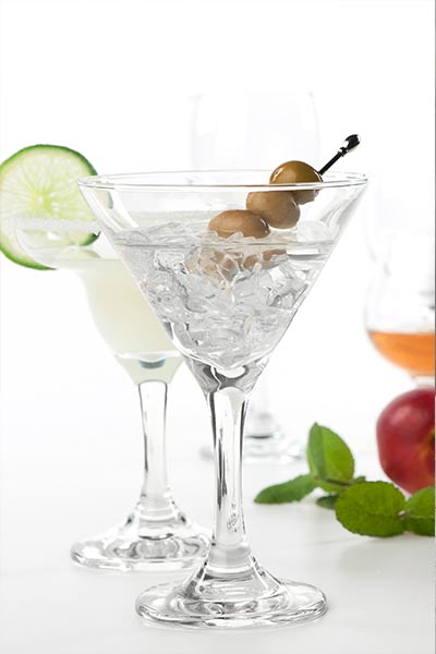 copas de vidrio martini